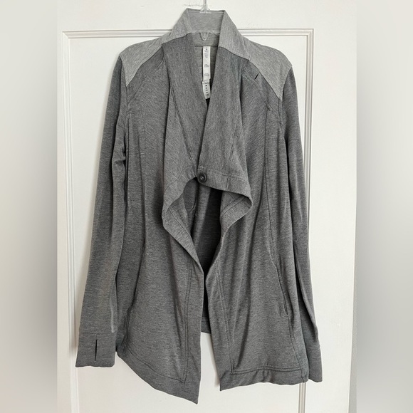 LULULEMON Coast Wrap Heather Gray Jacket. Oversized relaxed drapey. SMALL Winter - Picture 3 of 12